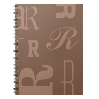 Mokka-Personalisiertes Monogramm, Typografie-Initi Notizblock