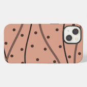 Mokka-Punkte- und Streifenmuster iPhone Hülle (Rückseite (Horizontal))