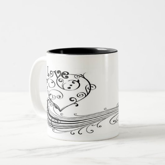 Mokka-Wirbel von Looove Zweifarbige Tasse (Vorderseite Links)