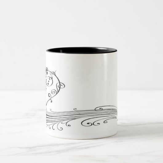 Mokka-Wirbel von Looove Zweifarbige Tasse (Mittel)