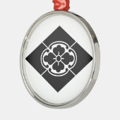 Mokko in Rhombus Silbernes Ornament (Links)