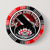 MOKO JUMBIE und STEELPAN mit geometrischem Hinterg Button (Vorderseite)