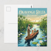 Mokoro-Delta-Tour Botswana Postkarte (Vorne/Hinten)