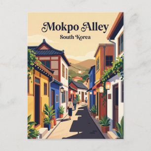 Mokpo Altstadtviertel Südkorea Postkarte