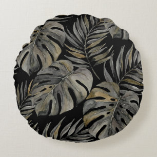 Moku-Insel Hawaiianische Aquarell-Monstera - Schwa Rundes Kissen