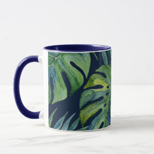 Moku Island Hawaiian-Wasserfarbe Monstera - Navy Tasse