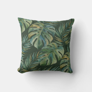 Moku Island Hawaiianischer Wasserfarben-Monstera - Kissen