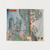 Mokuboji Tempel Vintage Ukiyo-e Japanisch Kunst Wandteppich (Vorderseite (Horizontal))