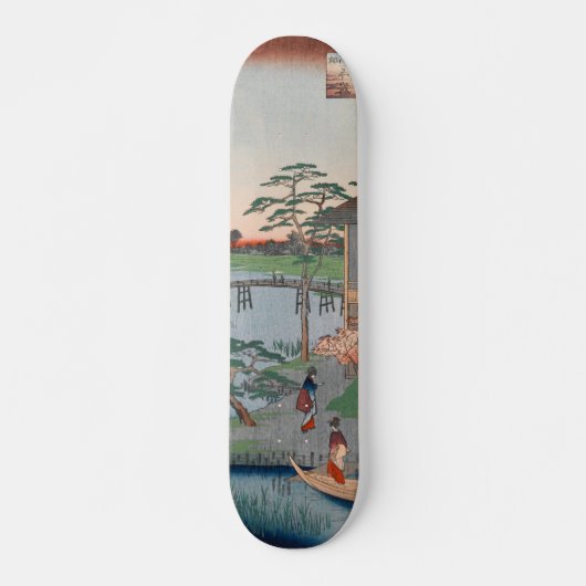 Mokuboji Temple Vintage Ukiyo-e japanische Kunst Skateboard (Vorne)