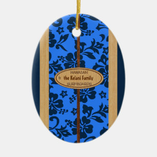 Mokuleia anpassbares Vintage-Surfboard-Ornament Keramikornament