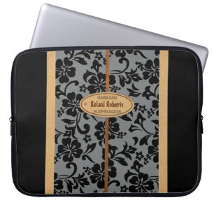 Mokuleia Hawaiian Faux-Holz-Monogramm-Surfboard Laptopschutzhülle