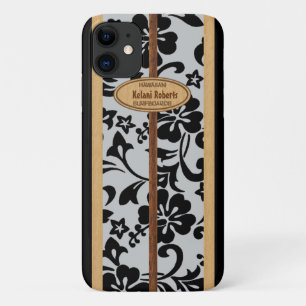 Mokuleia Hawaiian Imitats Wood Monogram Surfboard Case-Mate iPhone Hülle
