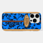 Mokuleia Hawaiian Imitats Wood Monogram Surfboard  Case-Mate iPhone Hülle (Rückseite (Horizontal))