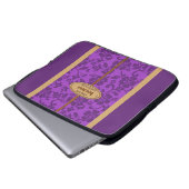 Mokuleia Hawaiian Imitats Wood Monogram Surfboard Laptopschutzhülle (Vorne Knopf)