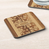 Mokuleia Surfboard Anpassbare Tiki-Bar-Untersetzer Getränkeuntersetzer (Linke Seite)