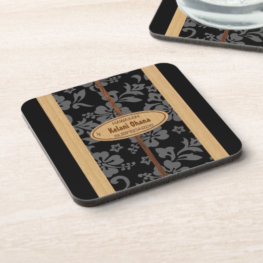 Mokuleia Surfbrett kundengerechte Tiki Untersetzer (Linke Seite)