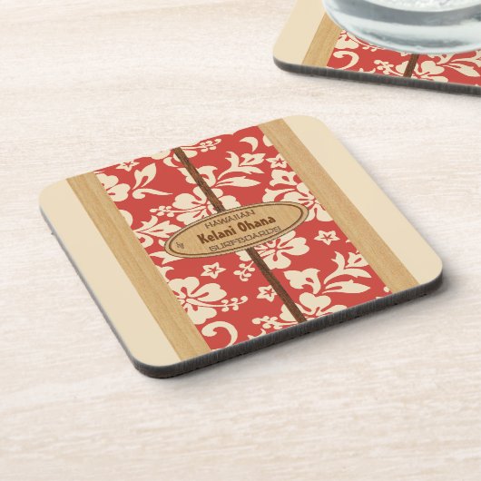 Mokuleia Surfbrett kundengerechte Tiki Untersetzer (Linke Seite)