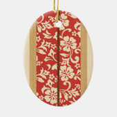 Mokuleia Vintages Surfbrett individuell anpassbar Keramik Ornament (Hinten)