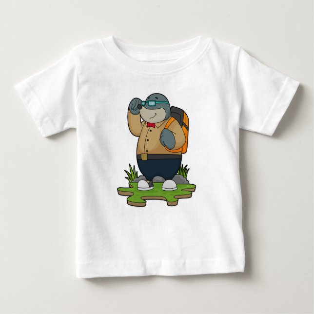Mol as Hiker with Backpack Baby T-shirt (Vorderseite)