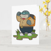 Mol as Hiker with Backpack Karte (Gelbe Blume)