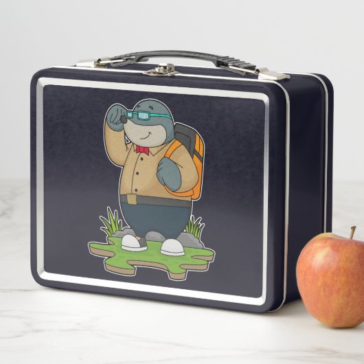 Mol as Hiker with Backpack Metall Brotdose (Beispiel)