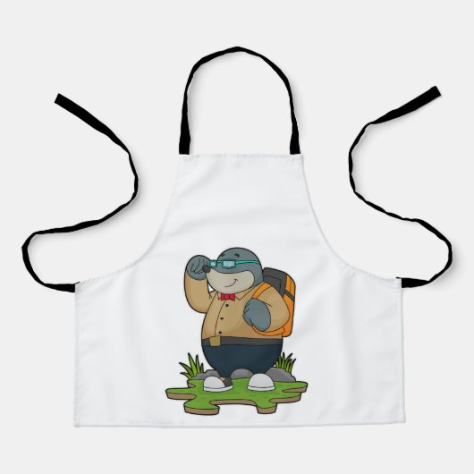 Mol as Hiker with Backpack Schürze (Vorderseite)