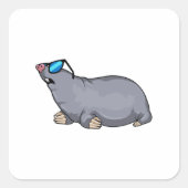 Mol with Sungasse Quadratischer Aufkleber (Vorderseite)