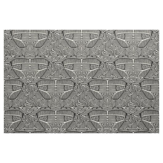 Mola Bird - Schwarz-weiße Version 3 Stoff (Yard (91,4 cm))