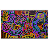 Mola Mystical Birds - Red Blue Green Ivory Blue Stoff (Fat Quarter (45,7 x 55,9 cm))