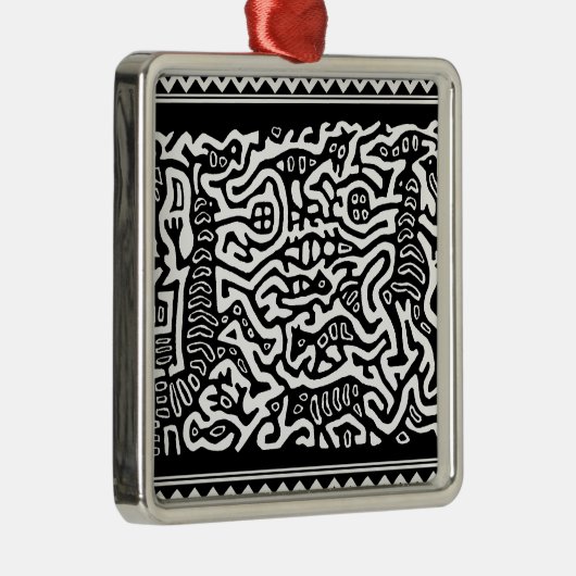 Mola Serpent Spirits Silbernes Ornament (Rechts)