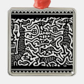 Mola Serpent Spirits Silbernes Ornament (Vorne)