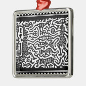 Mola Serpent Spirits Silbernes Ornament (Links)