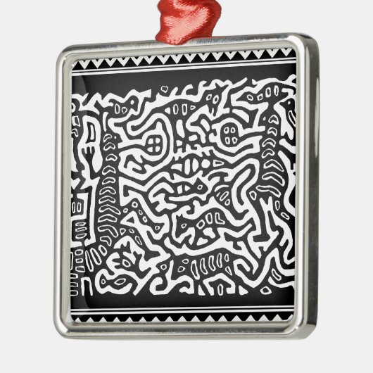 Mola Serpent Spirits Silbernes Ornament (Links)