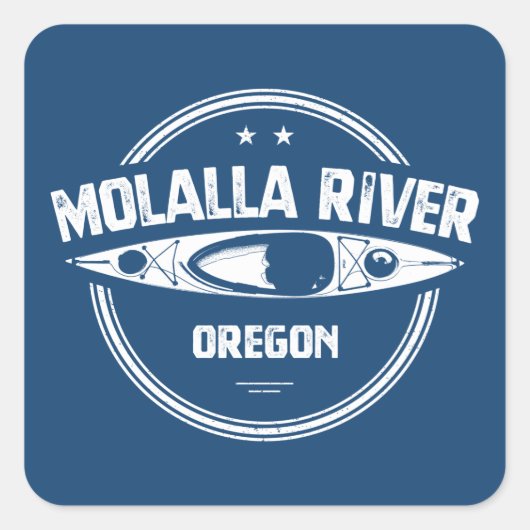Molalla River Oregon Kayaking Quadratischer Aufkleber (Vorderseite)