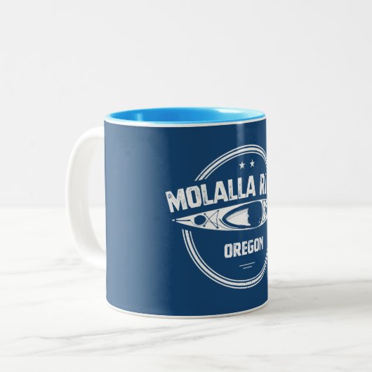 Molalla River Oregon Kayaking Zweifarbige Tasse (Vorderseite Links)