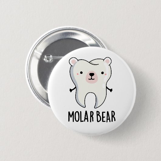 Molar Bear Funny Tooth Puff Button (Vorne & Hinten)