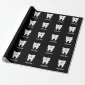 Molar Bear Funny Tooth Puff Dark BG Geschenkpapier (Ungerollt)