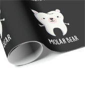 Molar Bear Funny Tooth Puff Dark BG Geschenkpapier (Rolleneckpunkt)