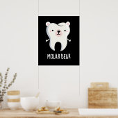 Molar Bear Funny Tooth Puff Dark BG Poster (Küche)