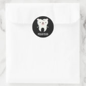 Molar Bear Funny Tooth Puff Dark BG Runder Aufkleber (Tasche)