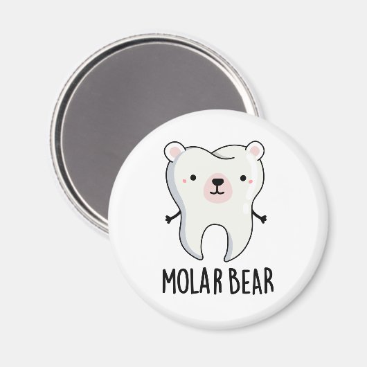 Molar Bear Funny Tooth Puff Magnet (Vorderseite/Rückseite)