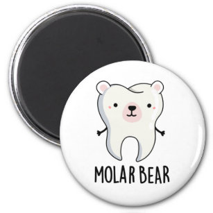 Molar Bear Funny Tooth Puff Magnet