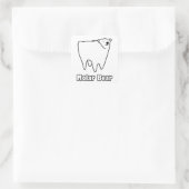 Molar Bear Polar Tooth Bear Quadratischer Aufkleber (Tasche)