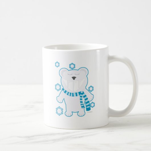 Molar Bear Scarf Funny Artic Polar Cartoon Kaffeetasse (Rechts)