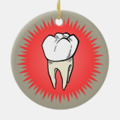 Molar frisch auf roter Sternexplosion extrahiert Keramik Ornament (Hinten)