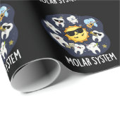 Molar System Funny Dental Astronomie Pun Dark BG Geschenkpapier (Rolleneckpunkt)
