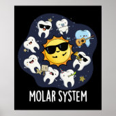 Molar System Funny Dental Astronomie Pun Dark BG Poster (Vorne)