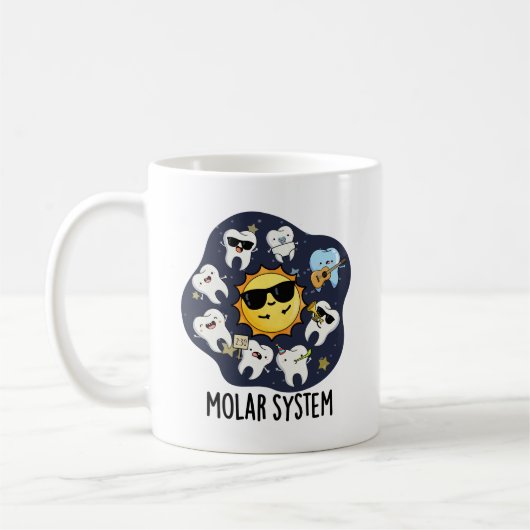 Molar System Funny Dental Astronomie Pun Kaffeetasse (Links)