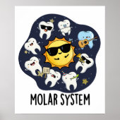 Molar System Funny Dental Astronomie Pun Poster (Vorne)