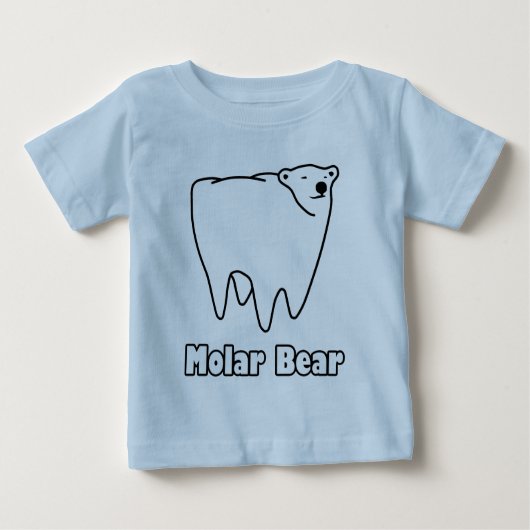 Molarer Bärn-polarer Zahn-Bär Baby T-shirt (Vorderseite)